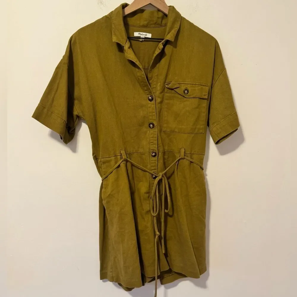 Madewell Olive Utility Romper Medium